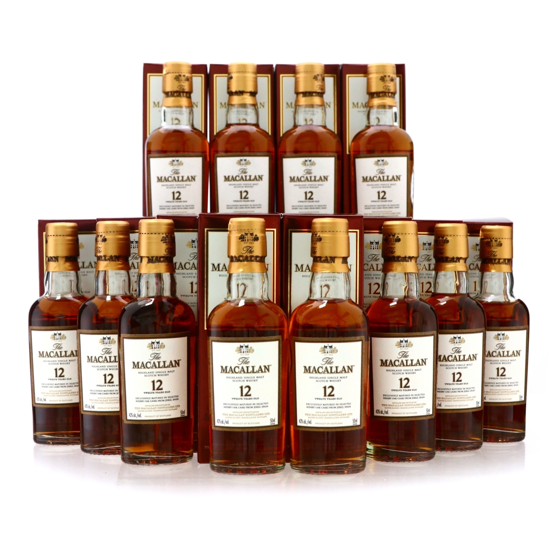 Macallan 12 Year Old Miniature x 12 pre-2018 / Case - US Import