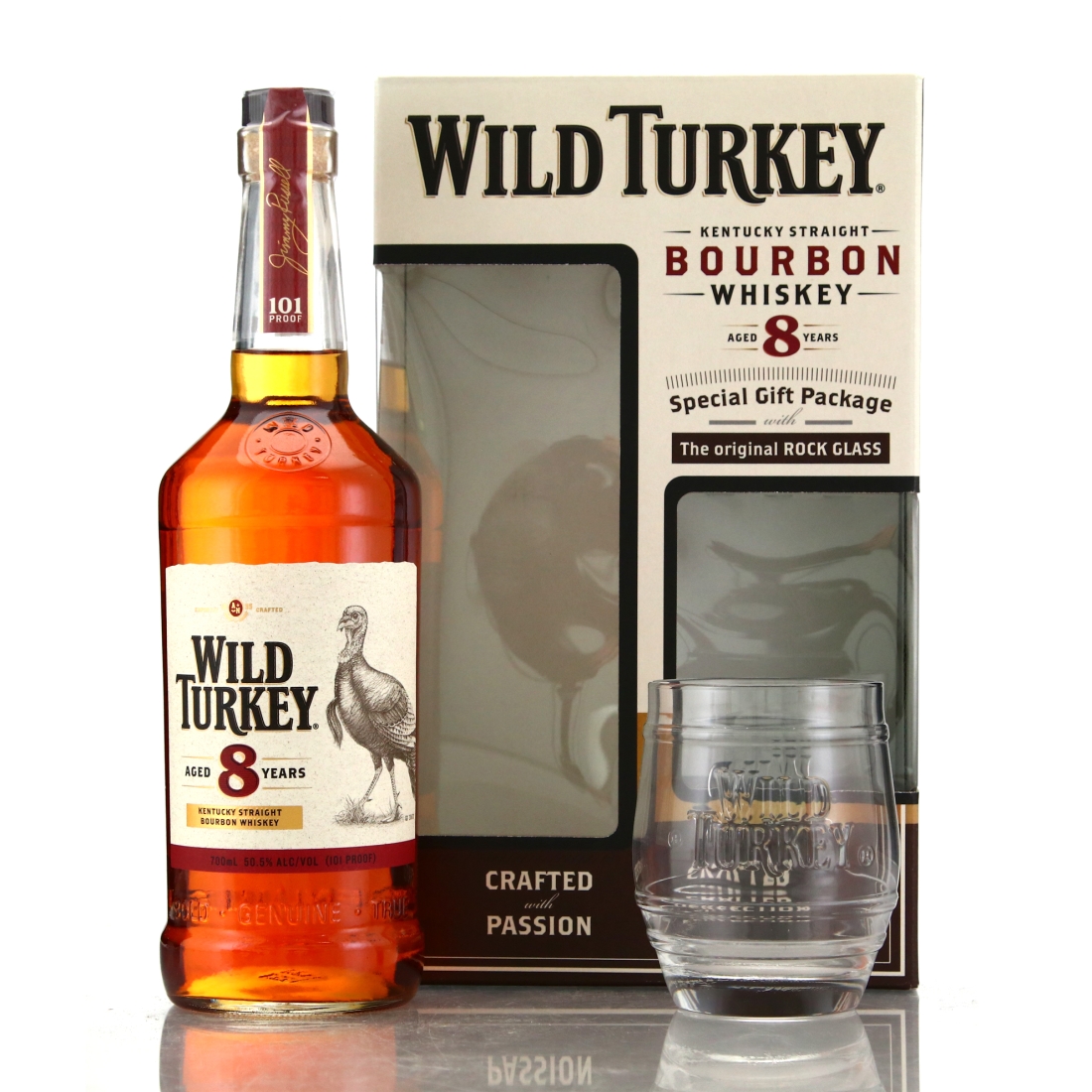 Wild Turkey 8 Year Old 101 Proof 70cl Gift Pack