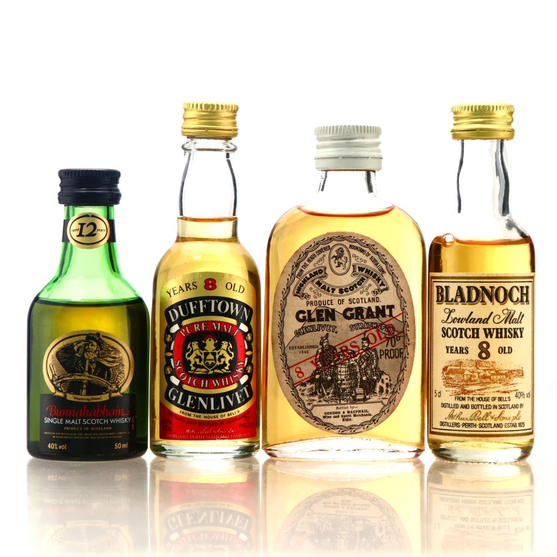 Single Malt Miniatures x 4 / includes Bunnahabhain 12 Year Old