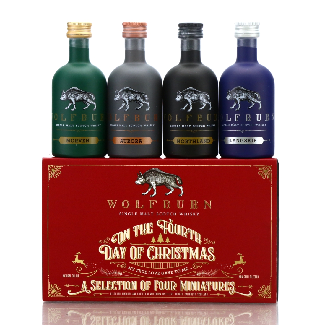 Wolfburn Morven, Northland, Aurora & Langskip Miniatures 4 x 5cl