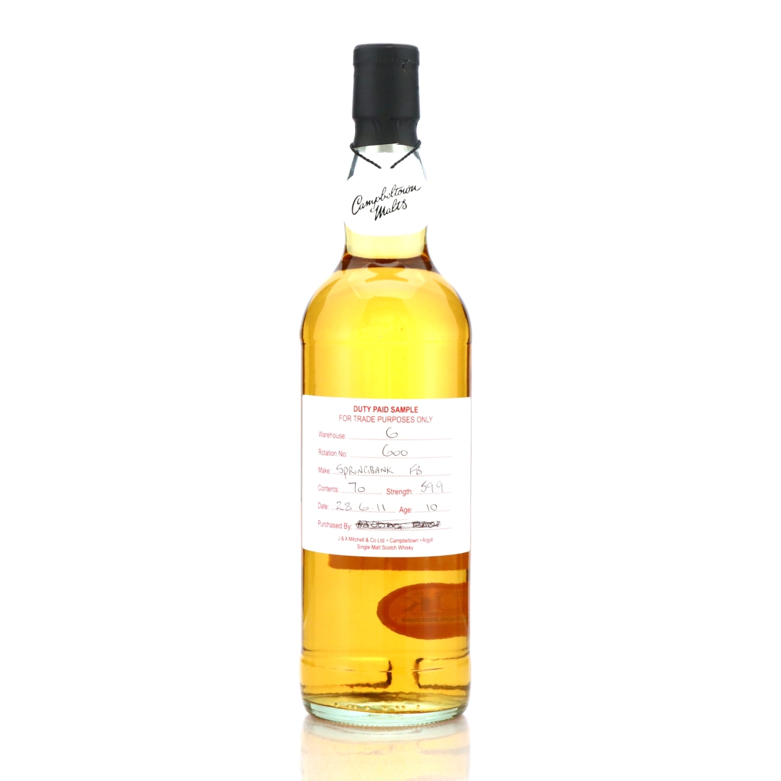 Springbank 2011 Duty Paid Sample 10 Year Old / Fresh Bourbon