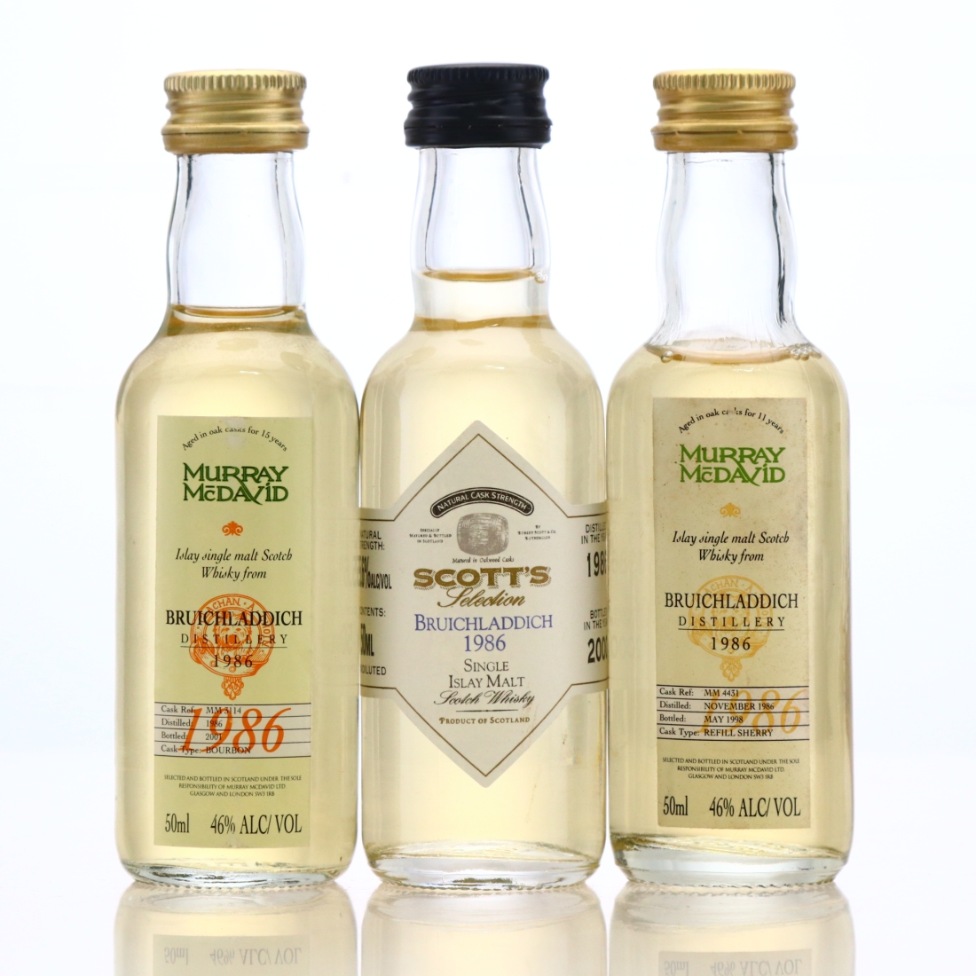 Bruichladdich 1986 Miniatures x 3