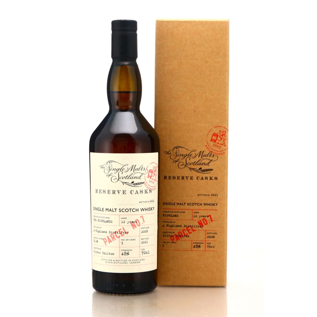 Highland Single Malt 2008 Single Malts of Scotland 12 Year Old Reserve Casks / Parcel No.7