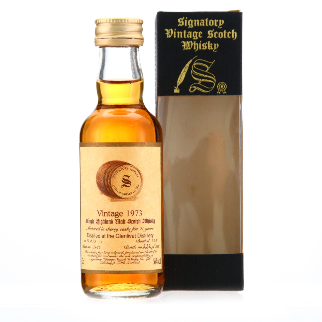 Glenlivet 1973 Signatory Vintage 21 Year Old Miniature