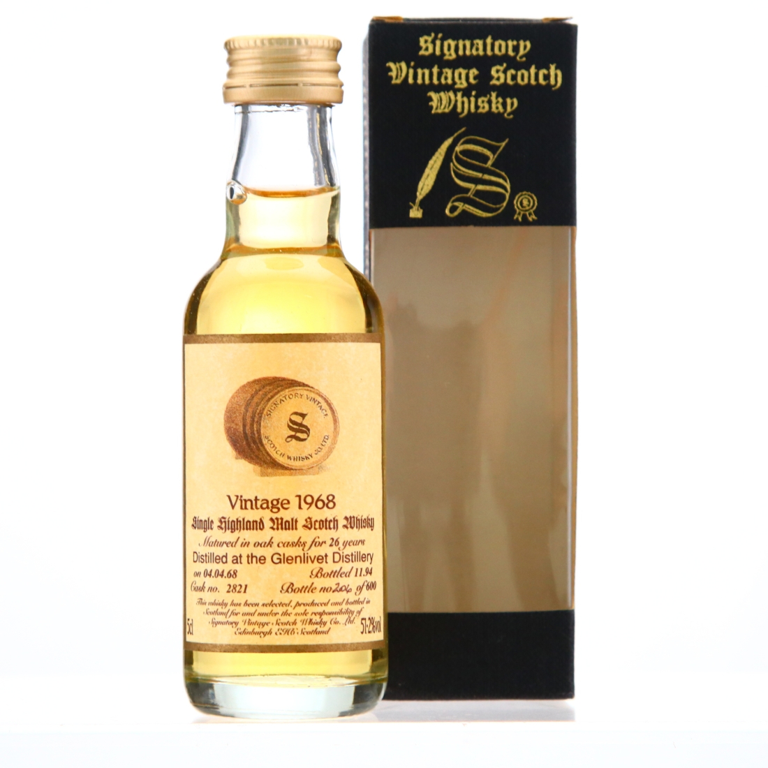 Glenlivet 1968 Signatory Vintage 26 Year Old Miniature