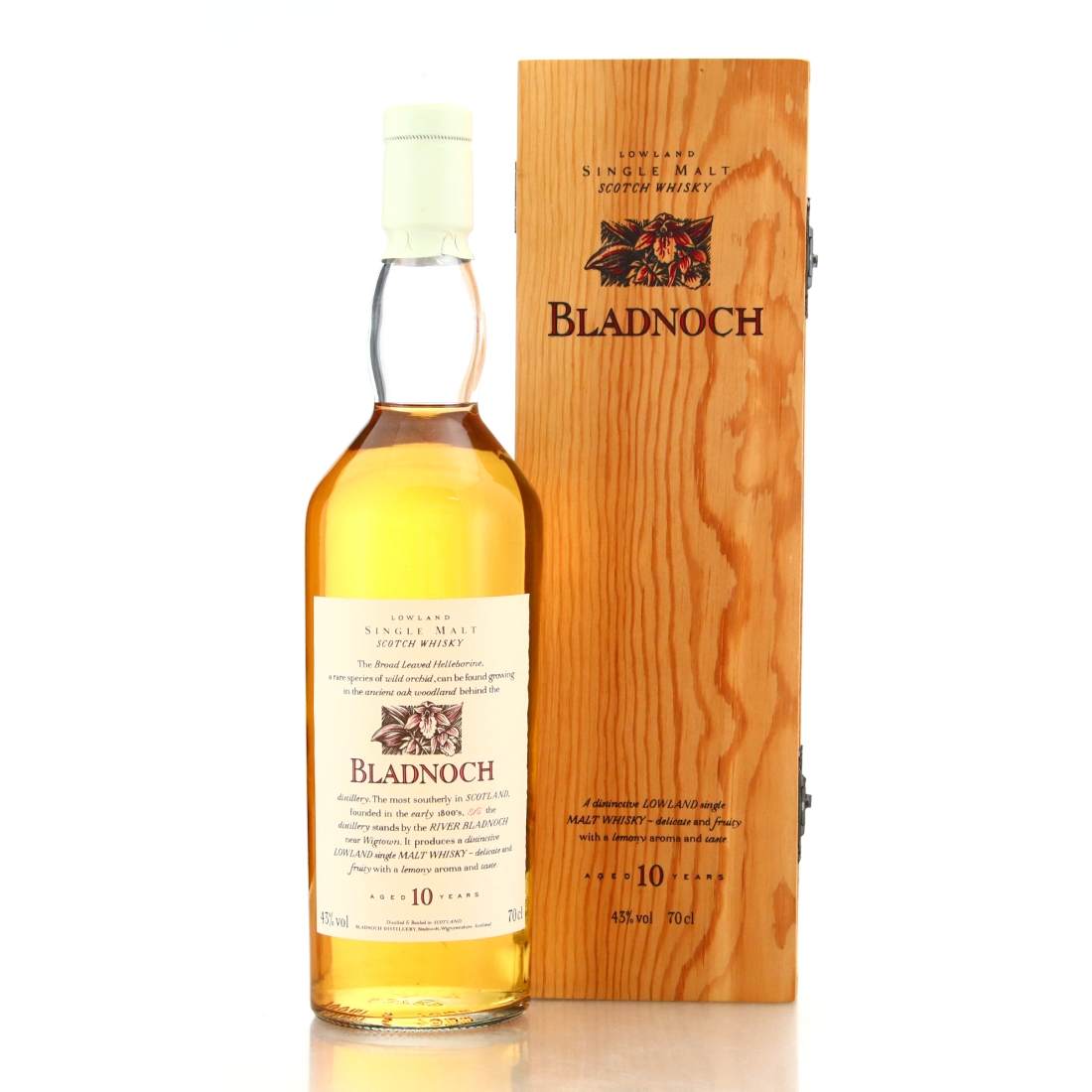 Bladnoch 10 Year Old Flora and Fauna White Cap / Wooden Box