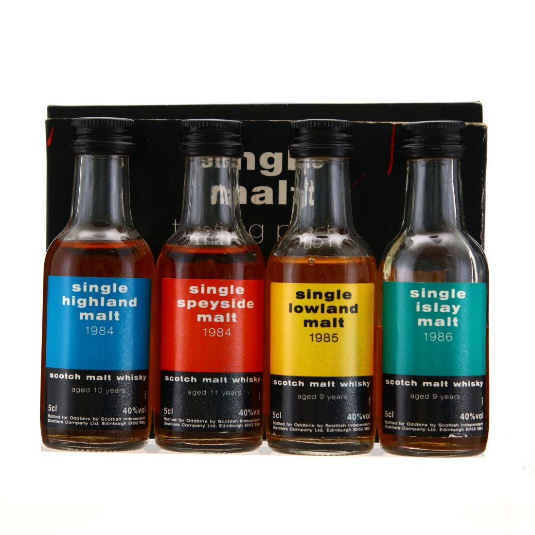 Oddbins Malt Whisky Selection Miniatures 4 x 5cl 1990s
