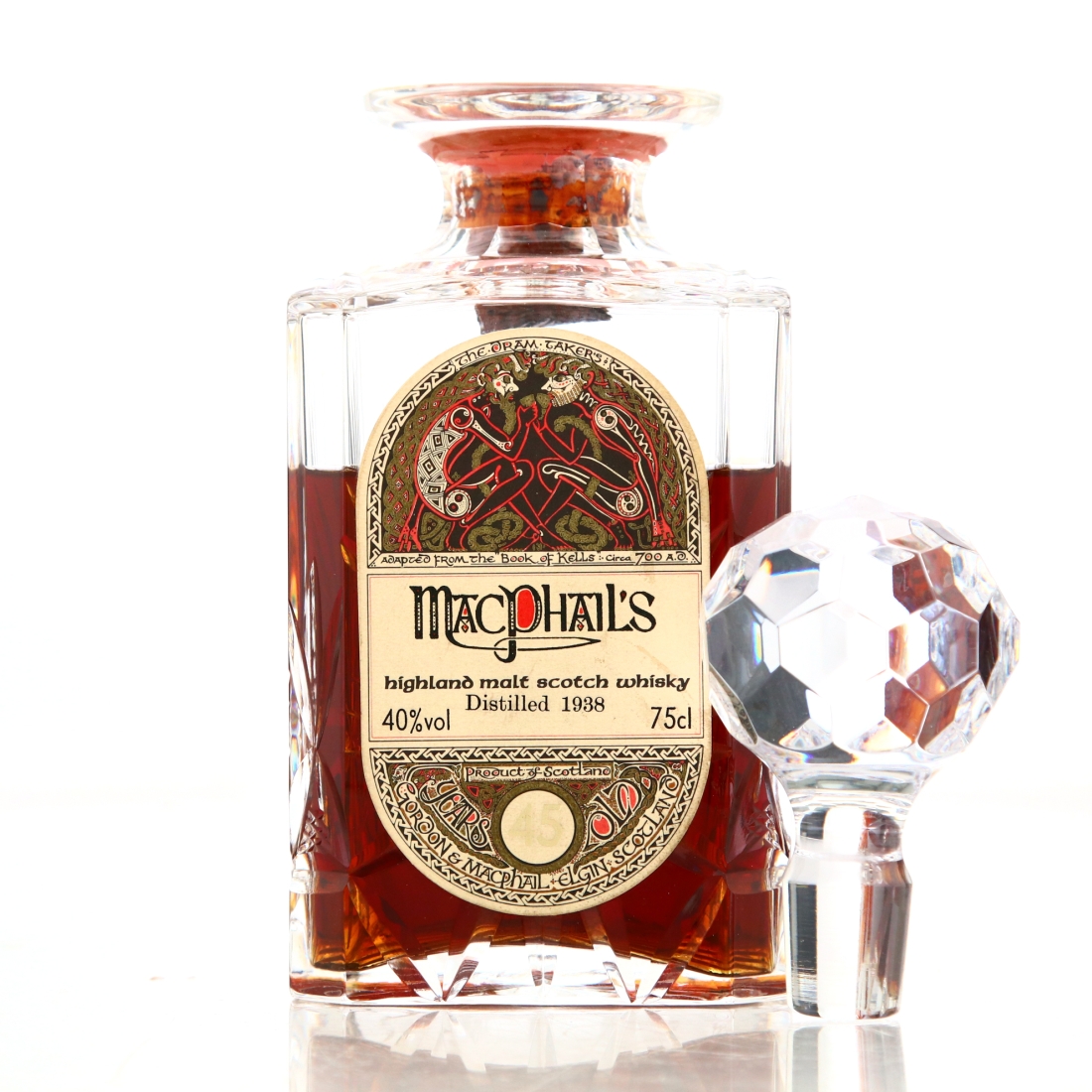 MacPhail's 1938 45 Year Old Highland Malt 'Book of Kells' Decanter
