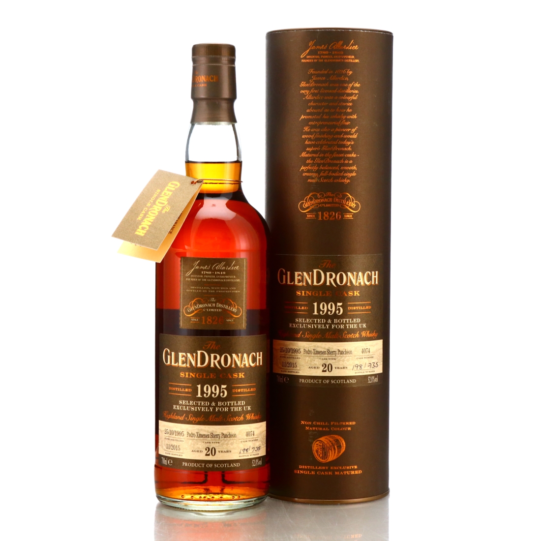 Glendronach 1995 Single Cask 20 Year Old #4074 / UK Exclusive