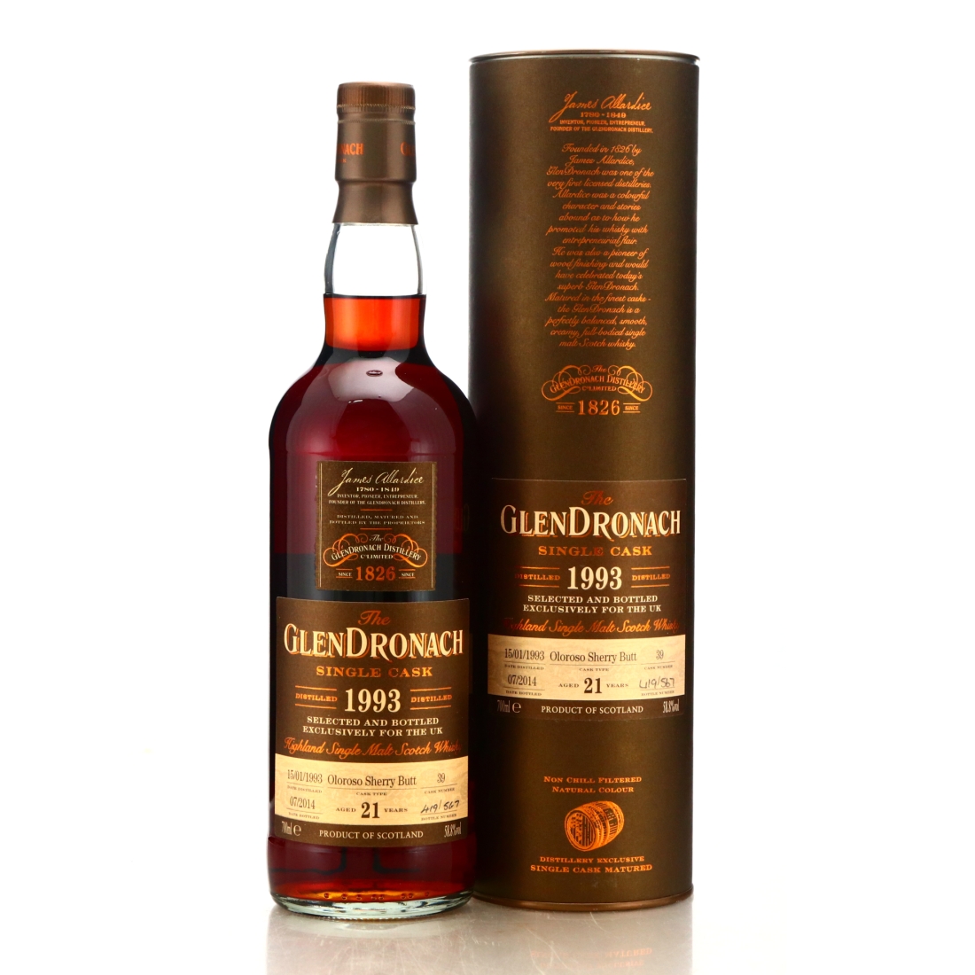 Glendronach 1993 Single Cask 21 Year Old #39