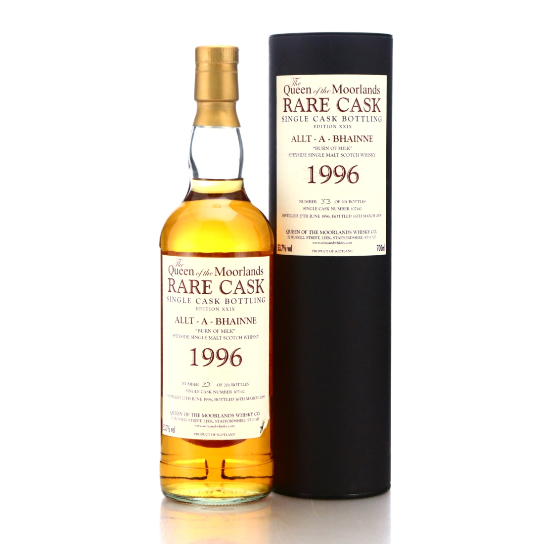 Allt-A-Bhainne 1996 Queen of the Moorlands Edition XXIX