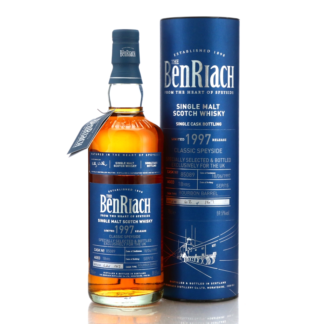 Benriach 1997 Single Bourbon Cask 18 Year Old #85089 / UK