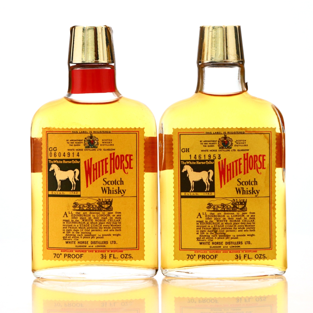White Horse Flask Miniatures 10cl x 2