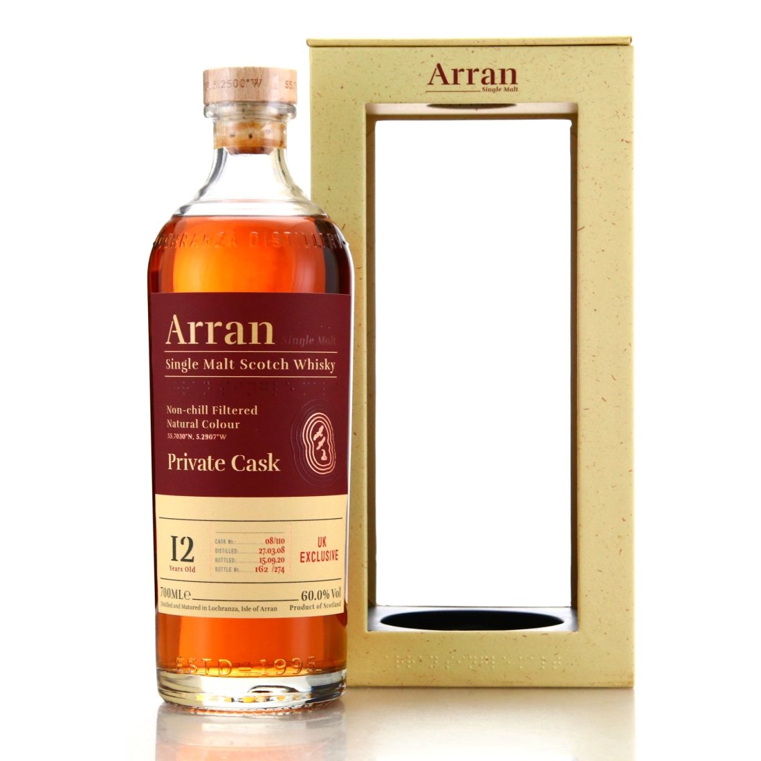 Arran 2008 Single Super Tuscan Cask 12 Year Old #110 / UK 