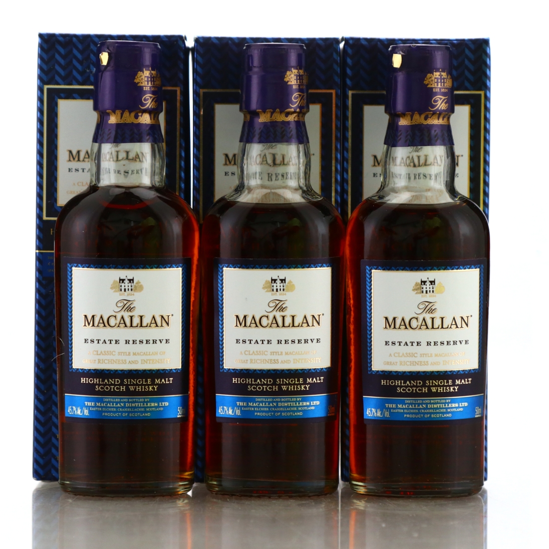 Macallan Estate Reserve Miniature x 3