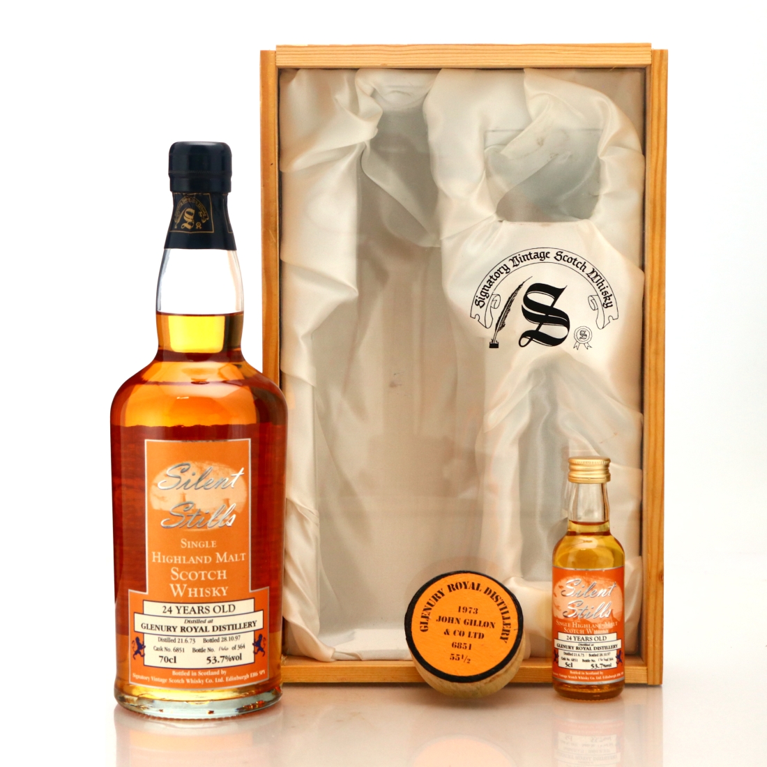Glenury Royal 1973 Signatory Vintage 24 Year Old Silent Stills Gift Pack