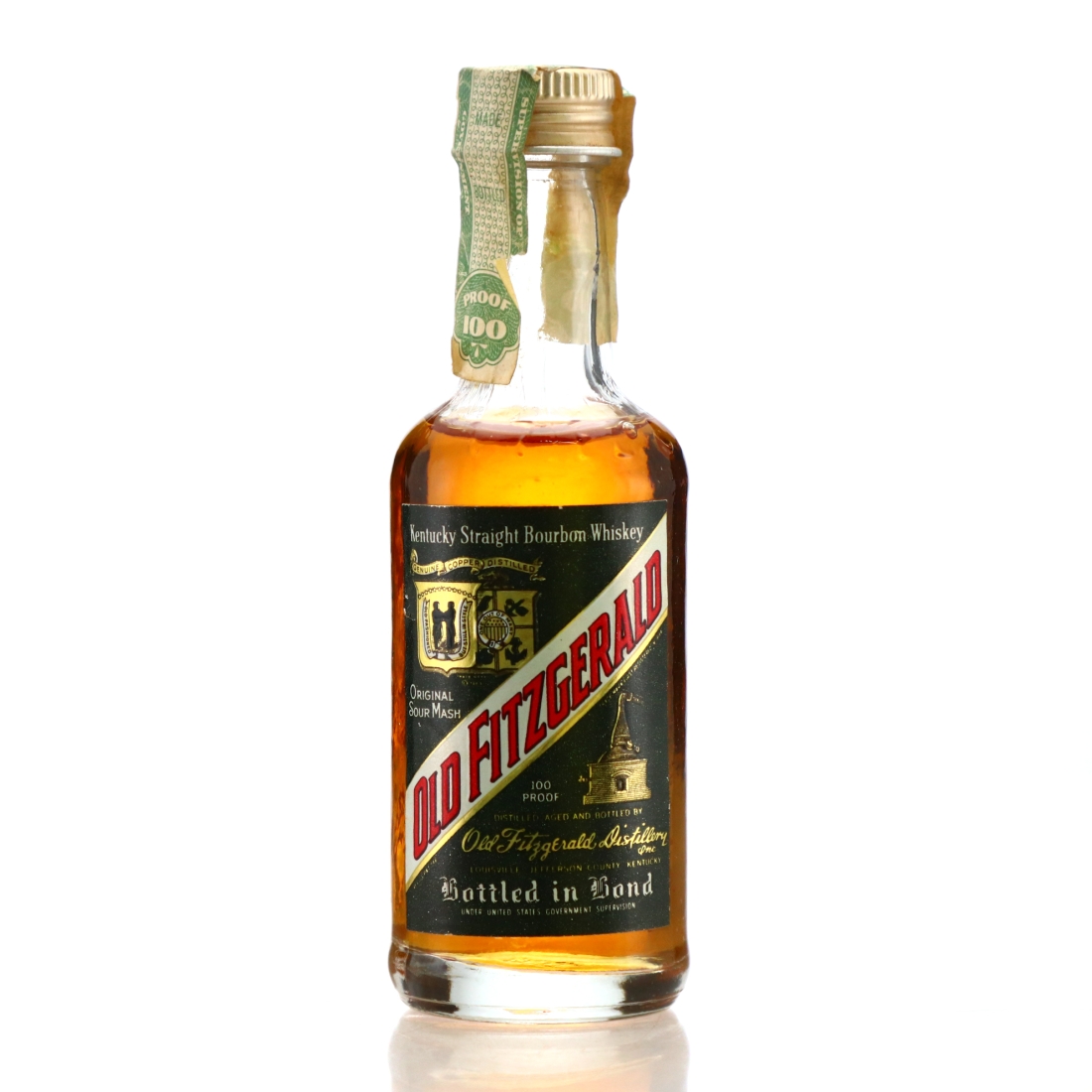 Old Fitzgerald Bottled in Bond 100 Proof Miniature 1970s / Stitzel-Weller