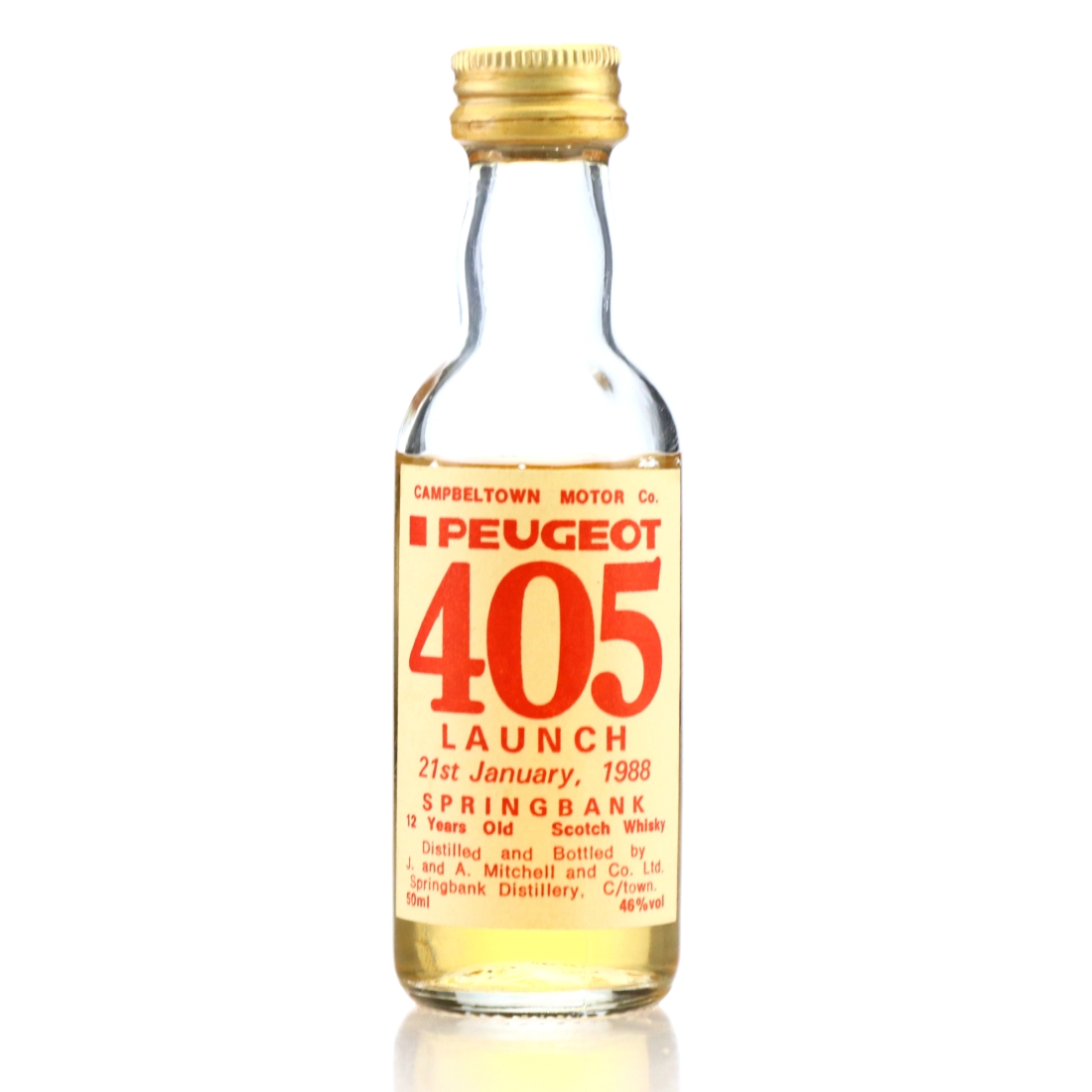 Springbank 12 Year Old 1988 Miniature / Peugeot 405 Launch