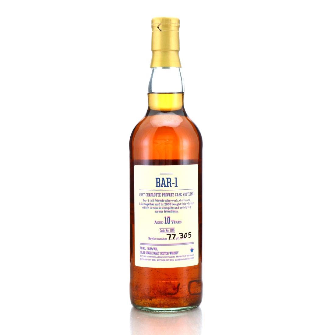 Port Charlotte 2005 Private Madeira Cask 10 Year Old #1595 / BAR-1