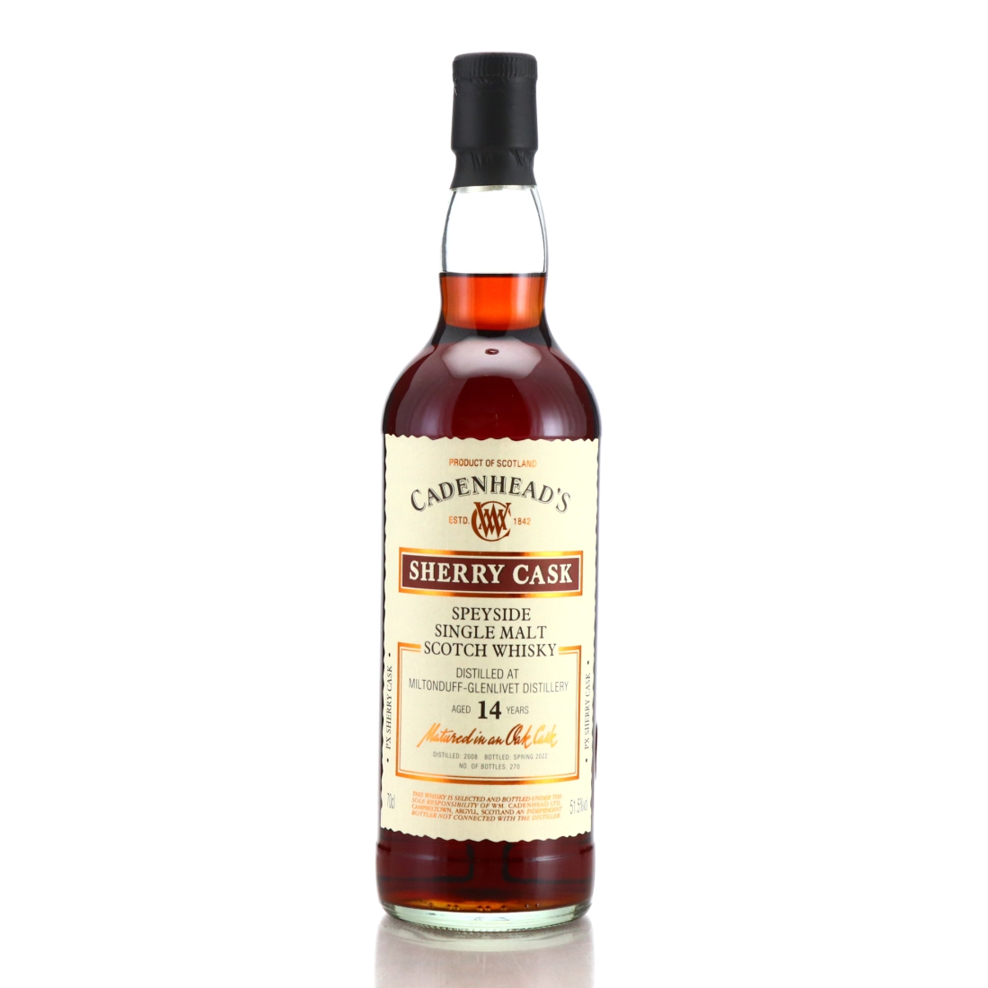 Miltonduff 2008 Cadenhead's 14 Year Old Sherry Cask