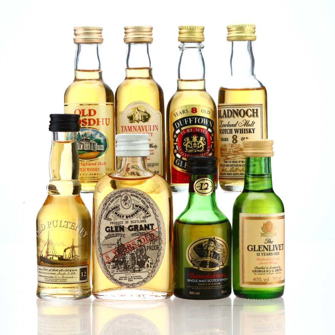 Single Malt Miniatures x 8 / includes Bunnahabhain 12 Year Old