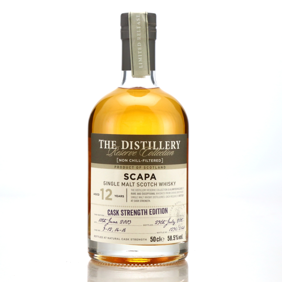 Scapa 2003 Reserve Collection 12 Year Old 50cl / Cask Strength Edition