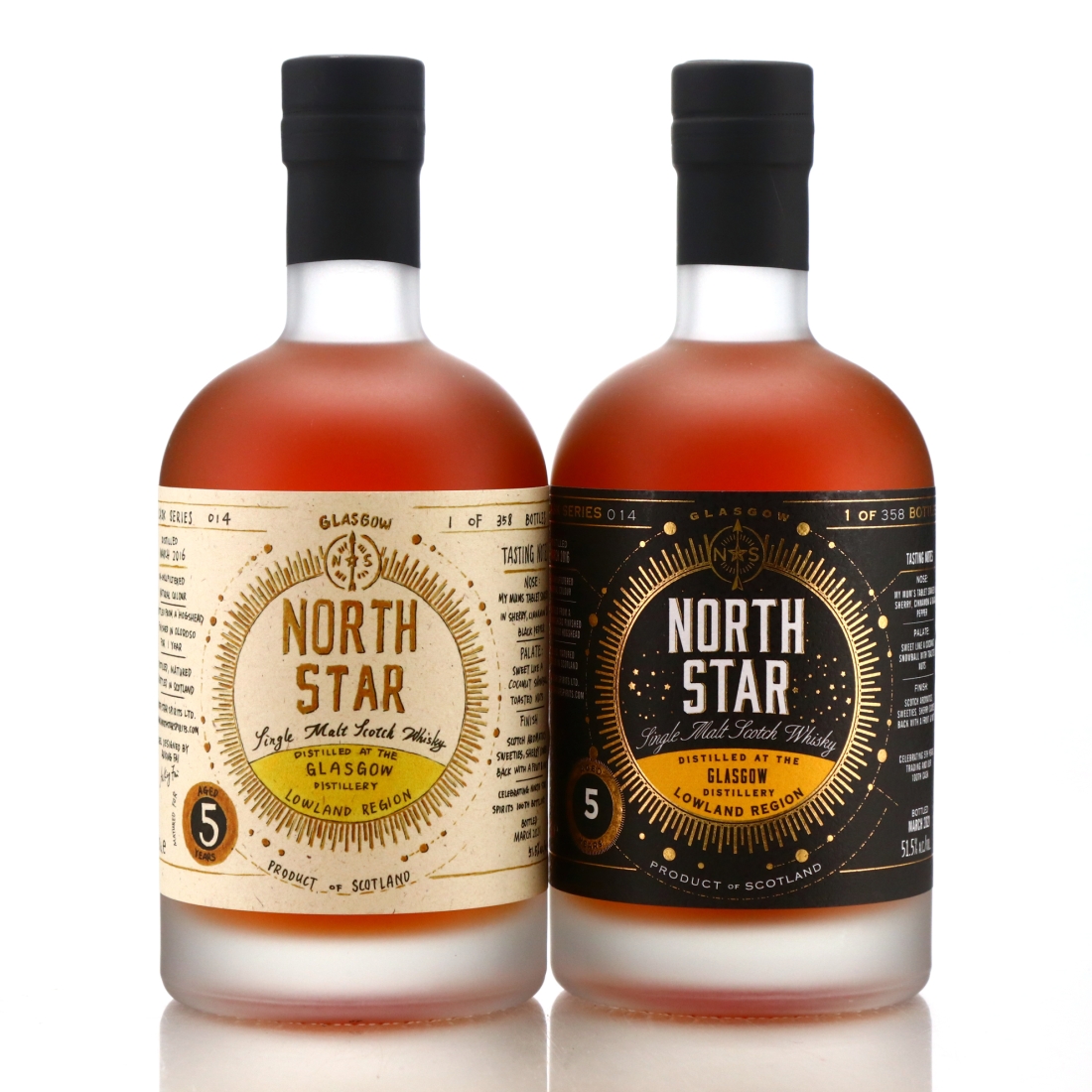 Glasgow 2016 North Star 5 Year Old 2 x 70cl / Black & White Label