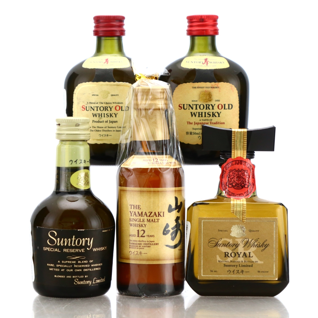 Suntory Whisky Miniature x 5 / includes Yamazaki 12 Year Old