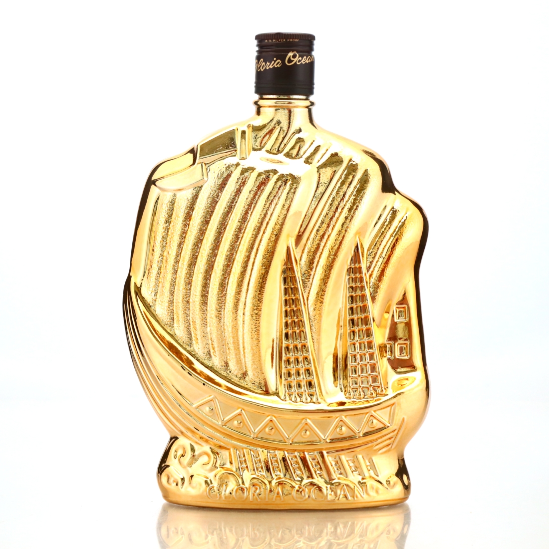 Ocean Whisky Gloria Gold Ship Bottle 1980s