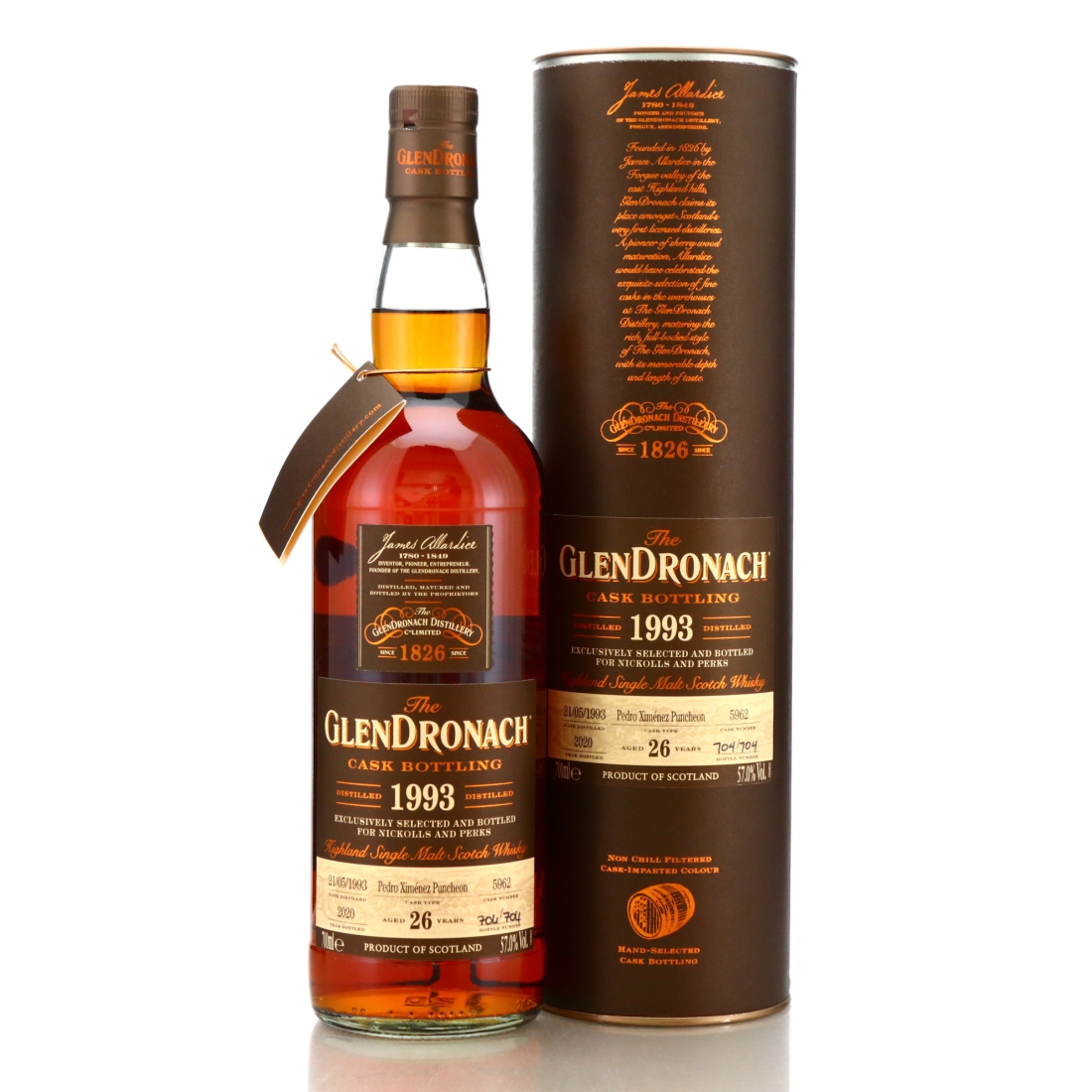 Glendronach 1993 Single PX Cask 26 Year Old #5962 / Nickolls & Perks