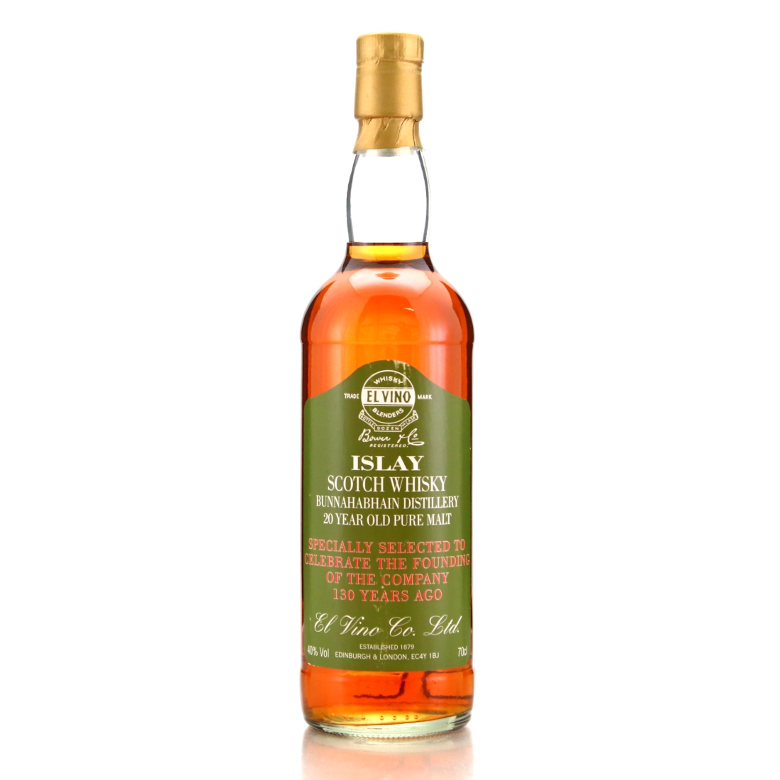 Bunnahabhain 20 Year Old El Vino 130th Anniversary