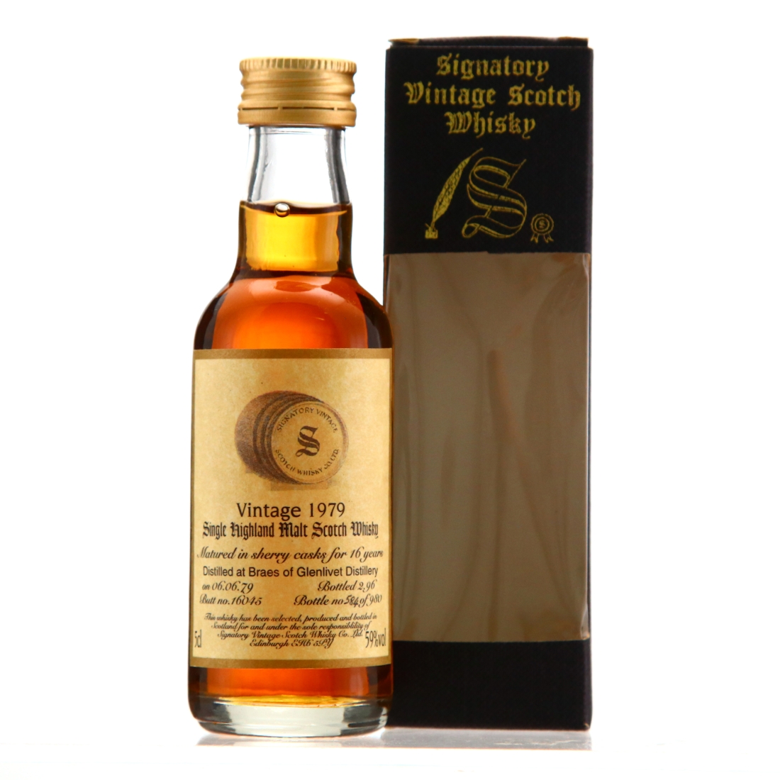 Braes of Glenlivet 1979 Signatory Vintage 16 Year Old Miniature