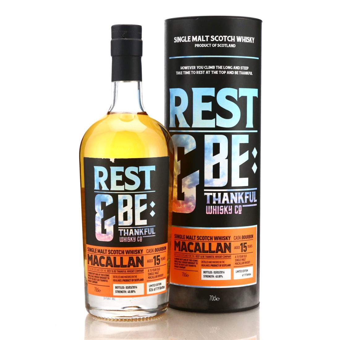 Macallan 15 Year Old Rest and Be Thankful Whisky Co