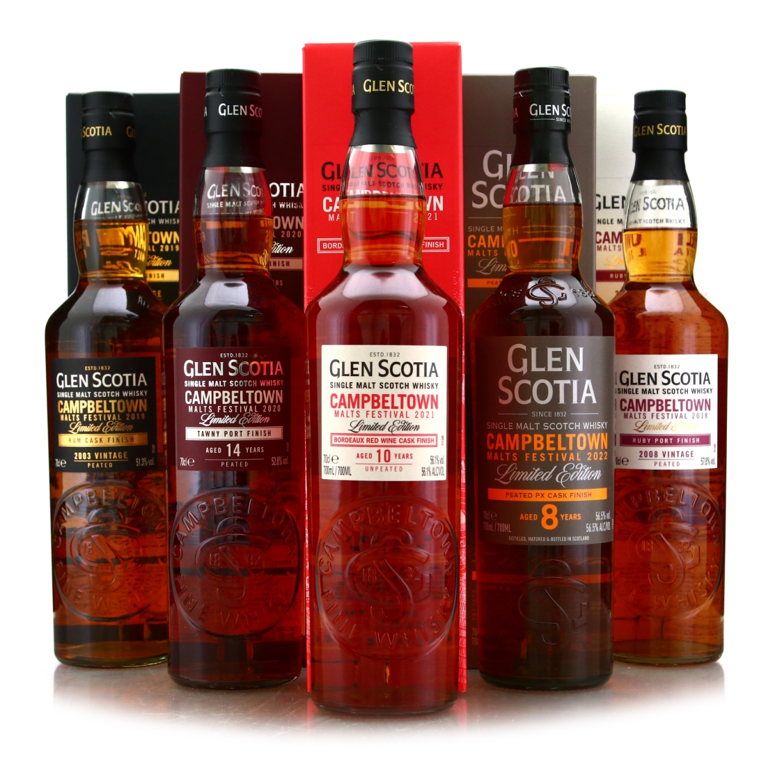 Glen Scotia Campbeltown Malts Festival 2018 - 2022 5 x 70cl