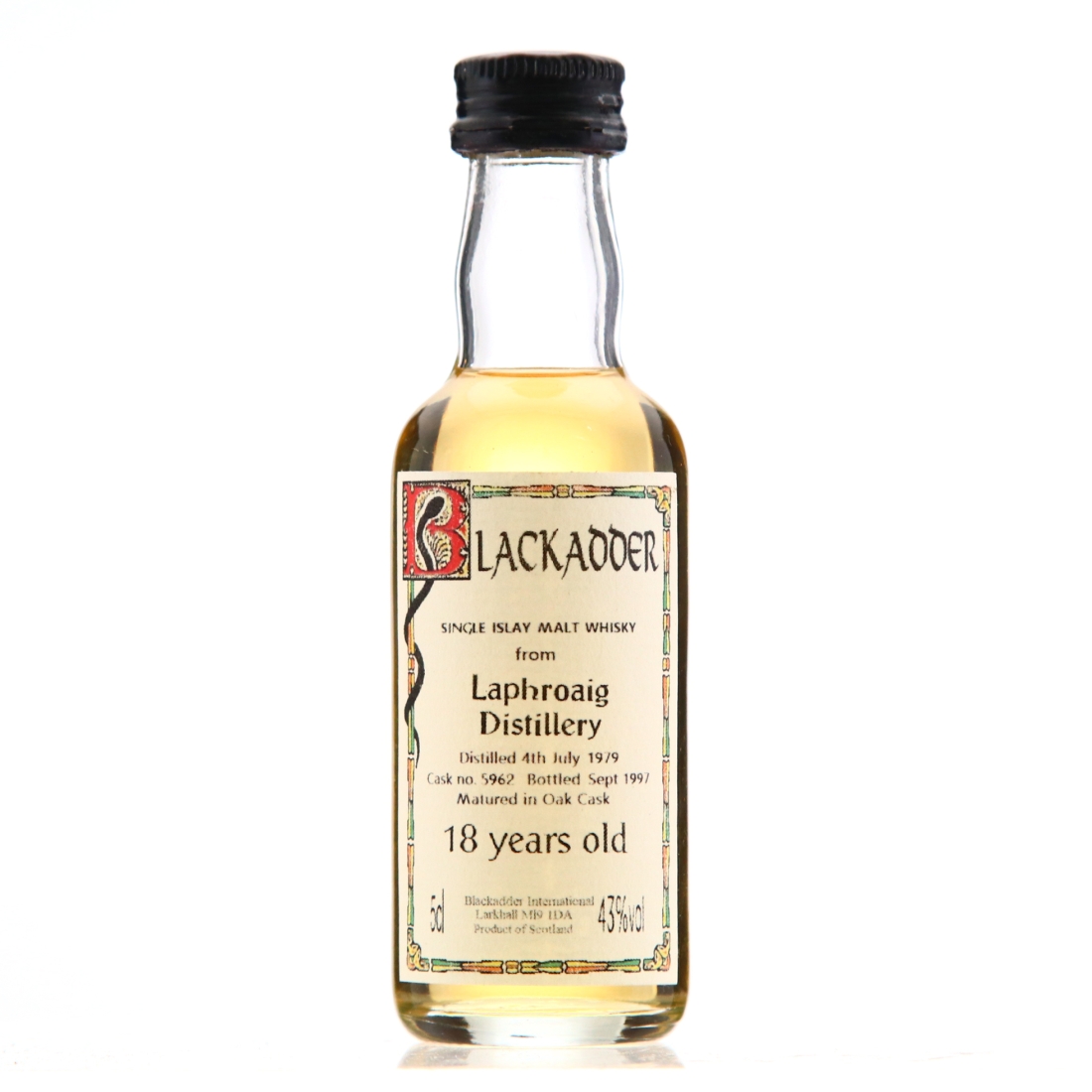 Laphroaig 1979 Blackadder 18 Year Old Miniature