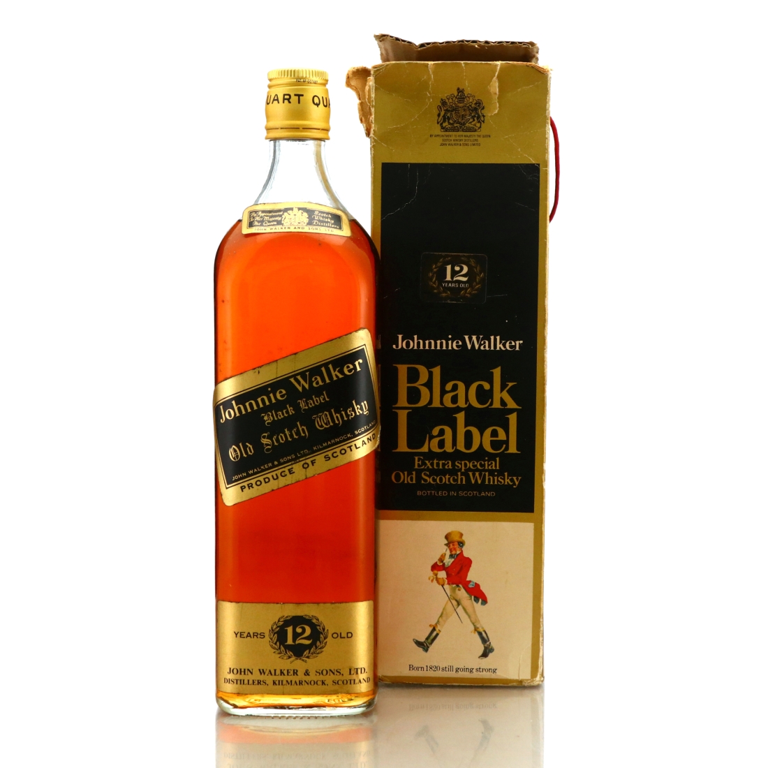 Johnnie Walker Black Label 12 Year Old Quart 1960s