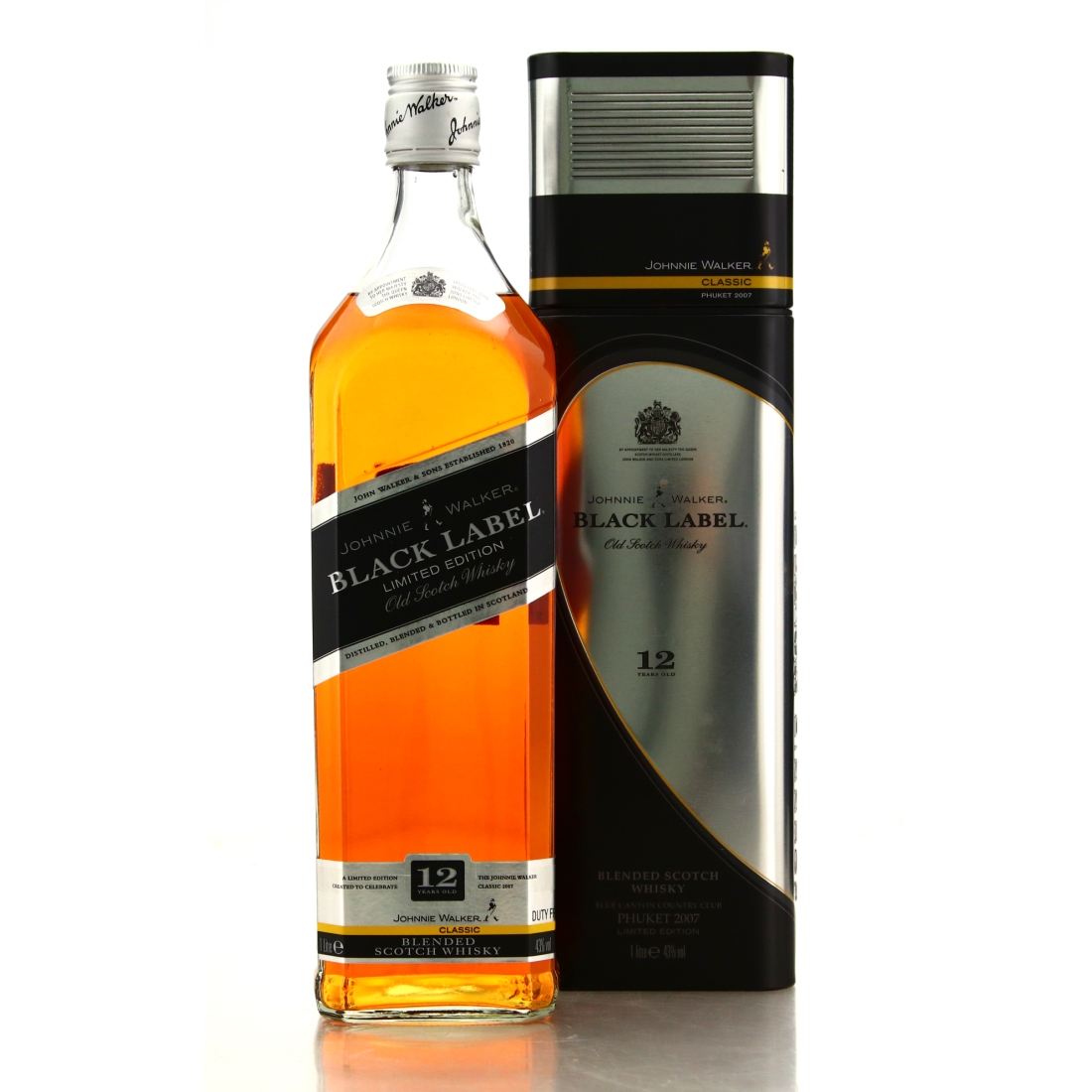 Johnnie Walker Black Label 12 Year Old Limited Edition 1 Litre / Phuket 2007