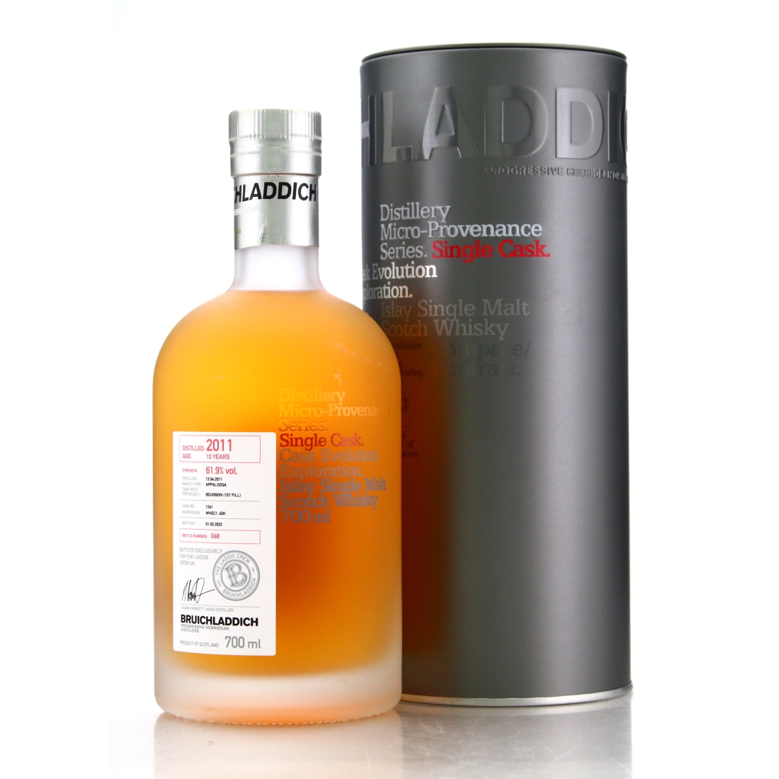 Bruichladdich 2011 Micro Provenance Single Cask 10 Year Old #1241 / UK Laddie Crew