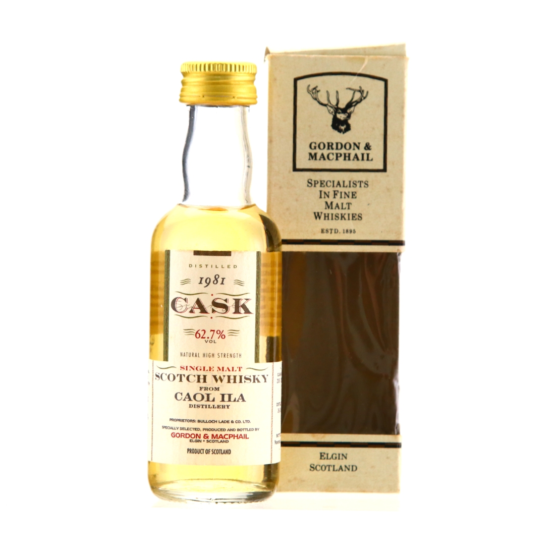 Caol Ila 1981 Gordon and MacPhail Cask Strength Miniature