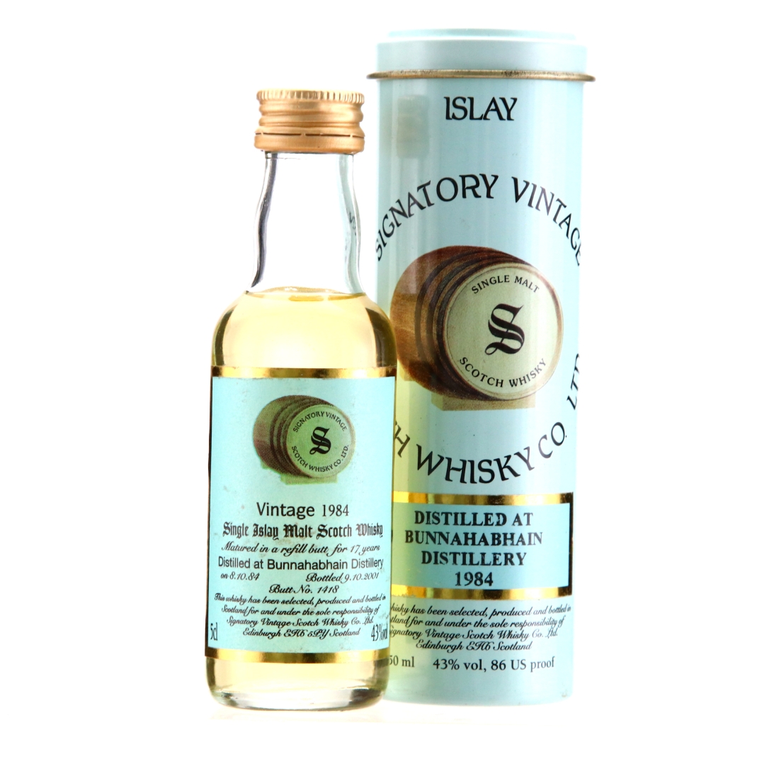 Bunnahabhain 1984 Signatory Vintage 17 Year Old Miniature