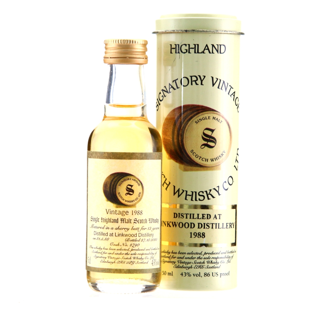 Linkwood 1988 Signatory Vintage 12 Year Old Miniature