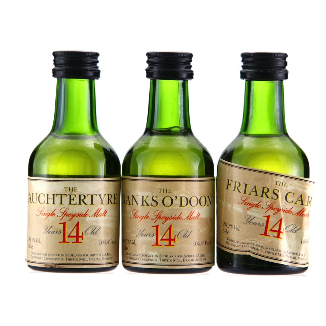 Robert Burns Collection The Whisky Connoisseur Miniature x 3