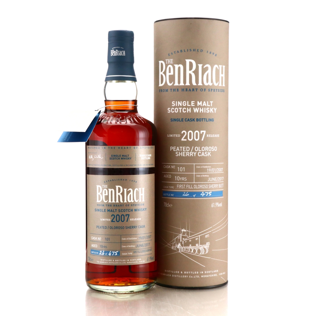 Benriach 2007 Peated Single Oloroso Cask 10 Year Old #101