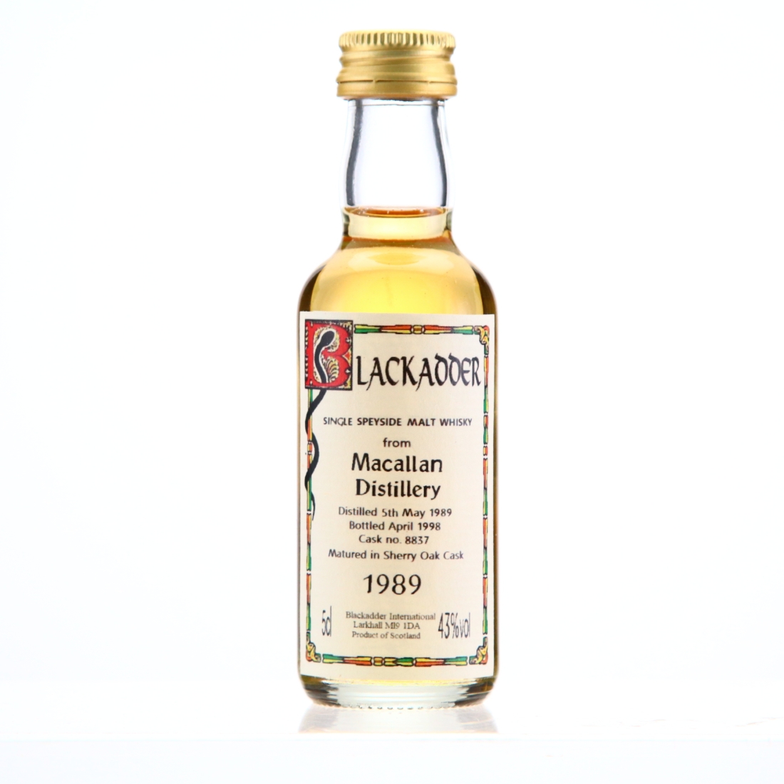 Macallan 1989 Blackadder Miniature