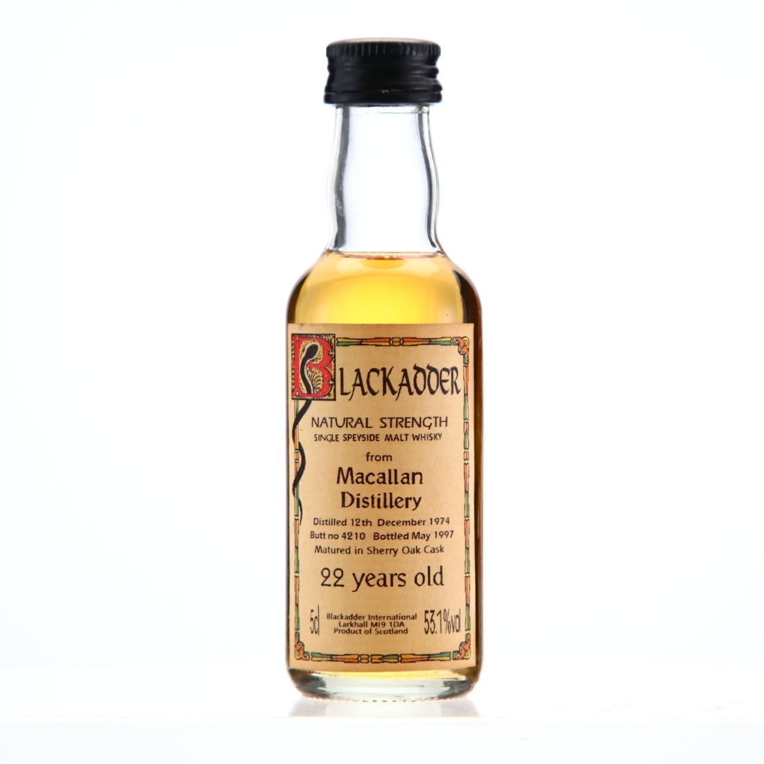 Macallan 1974 Blackadder 22 Year Old Miniature