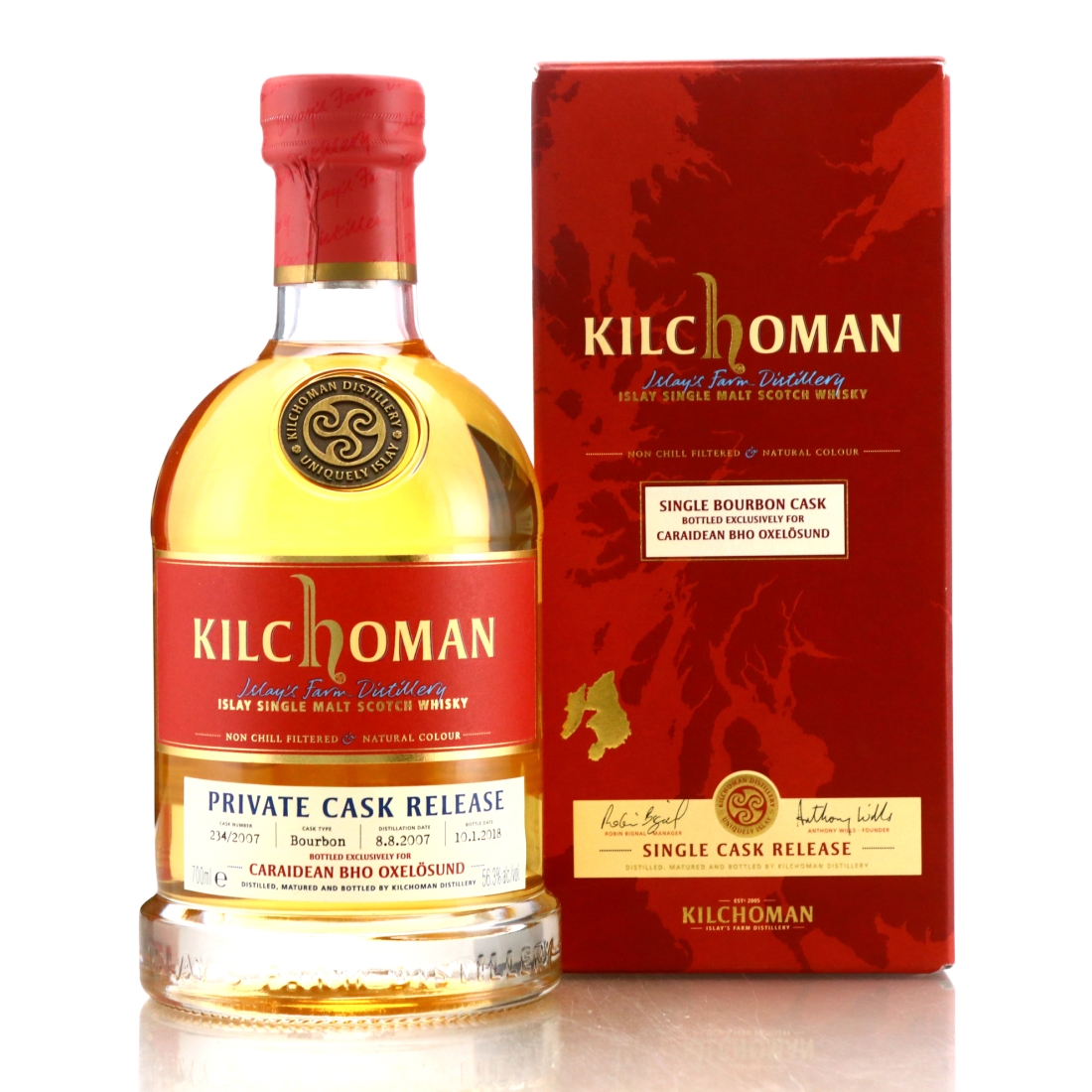 Kilchoman 2007 Single Bourbon Cask #234 / Caraidean Bho Oxelosund 