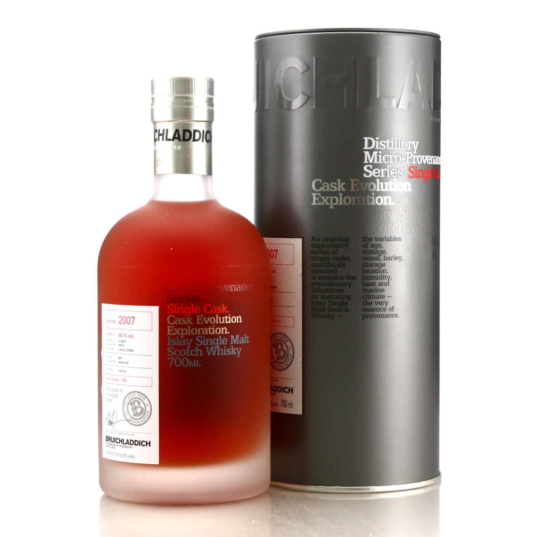 Bruichladdich 2007 Micro Provenance Single Cask 10 Year Old #927 / UK Laddie Crew