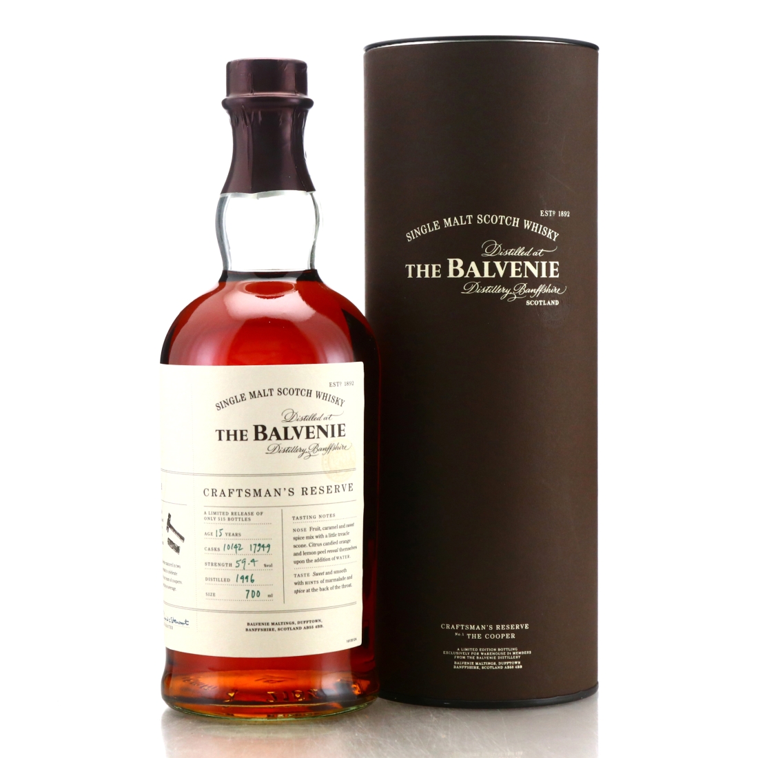 Balvenie 1996 Craftsman's Reserve 15 Year Old / No.1 The Cooper