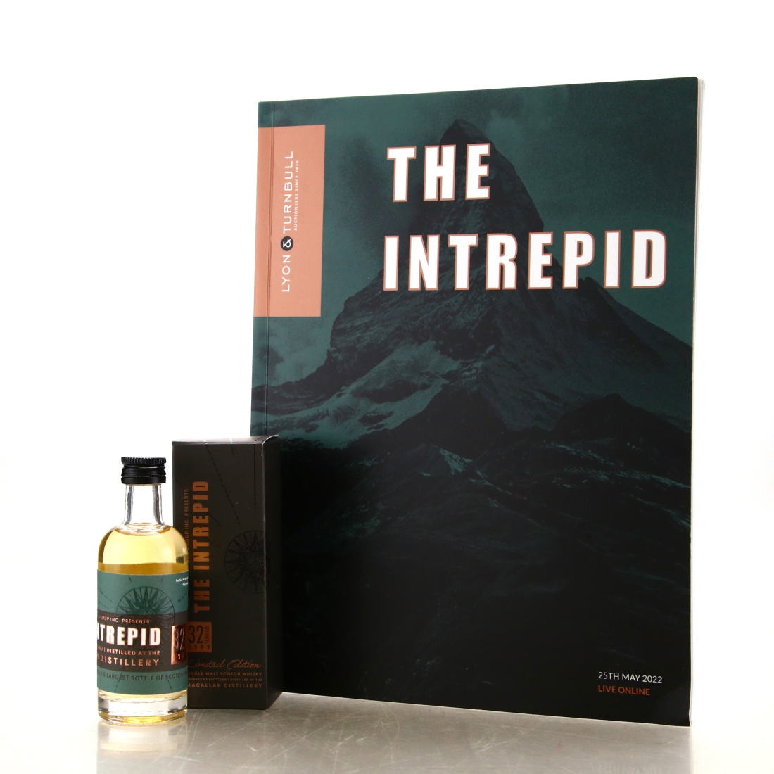Macallan 1989 The Intrepid 32 Year Old Miniature / includes Auction Catalogue