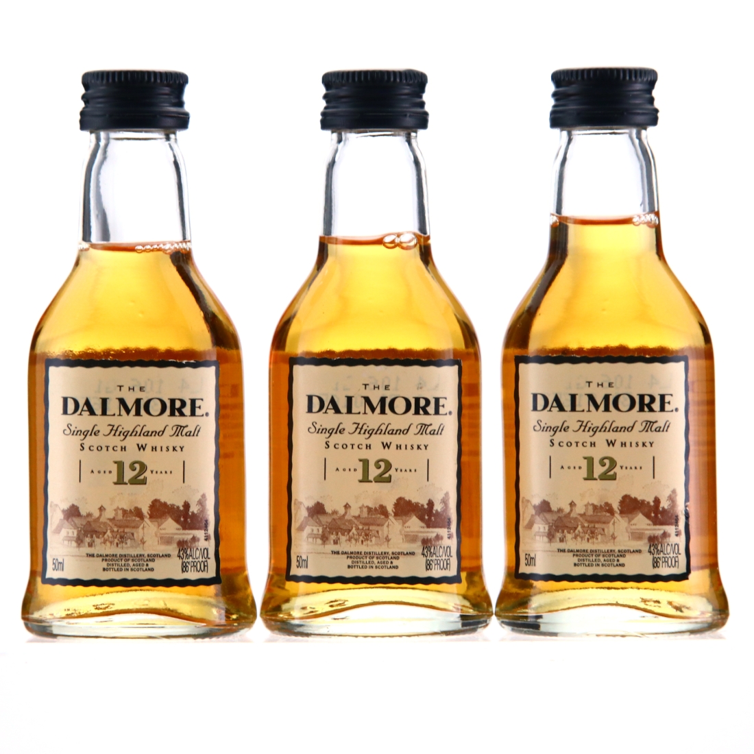 Dalmore 12 Year Old pre-2007 Miniature x 3 / US Import